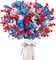 27PCS 4th/Fourth of July Decorations Artificial Flowers Red White Blue Patriotic Picks Berry Stems Independent Day Decor for Home Vase Table Centerpieces
